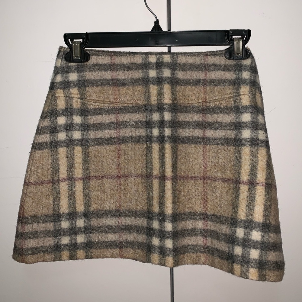 Vintage Burberry Wool Miniskirt